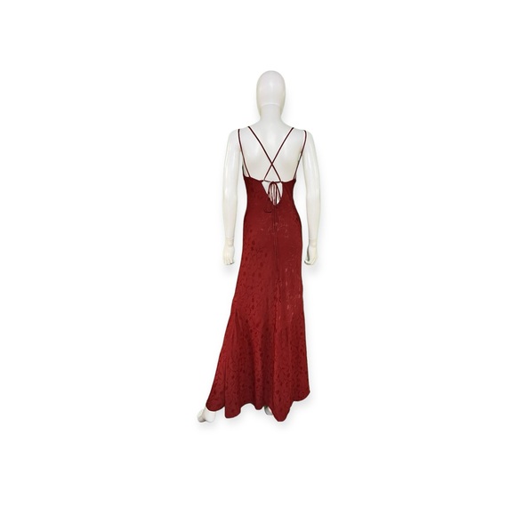 Tru Blu V-Neck Burgundy Maxi Dress, Small - Picture 2 of 9